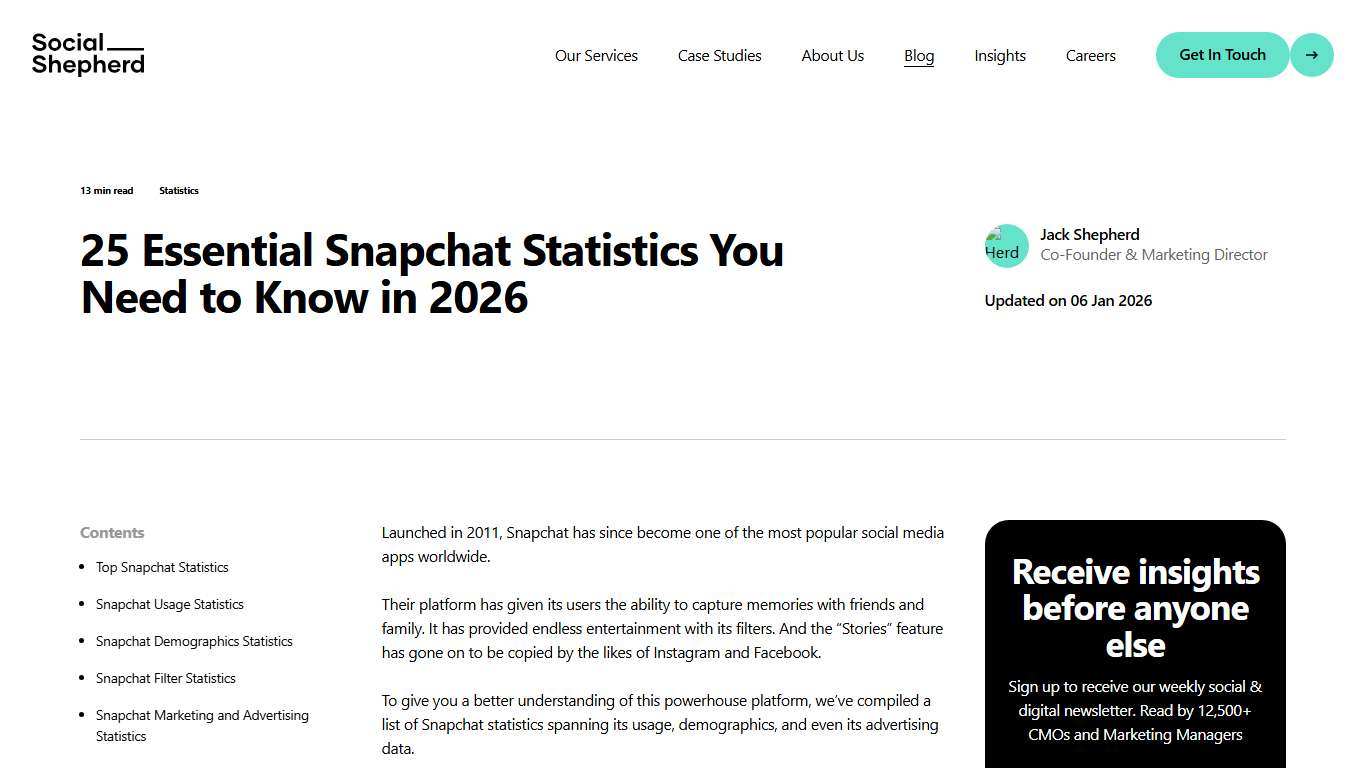 25 Essential Snapchat Statistics You Need to Know in 2026